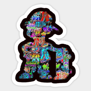 graffiti cartoon pop art fun skater Sticker